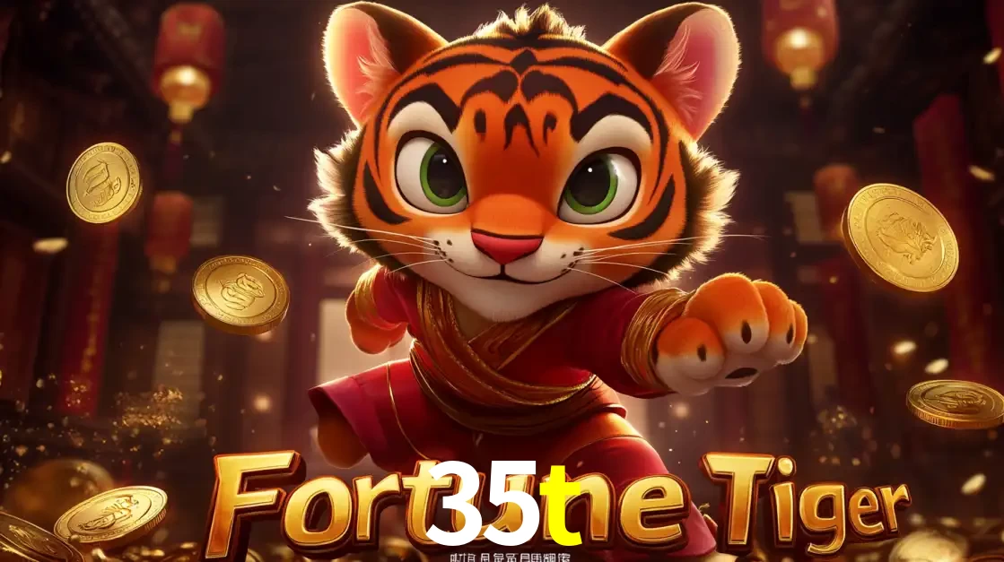 O carismático mascote do jogo de slot Fortune Tiger, um tigre fofo em pose de artes marciais, pronto para trazer sorte e multiplicadores de ganhos no cassino online 35t.