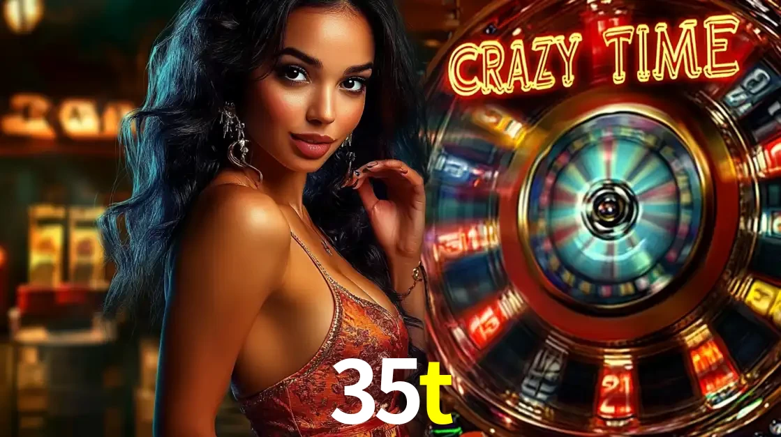 Mulher elegante ao lado da vibrante roda da fortuna do jogo de cassino ao vivo Crazy Time, um dos game shows mais populares e cheios de prêmios do 35t.